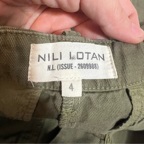 Nili Lotan Side Stripe Army Green Mini Skirt Sz 4 - Picture 4 of 9